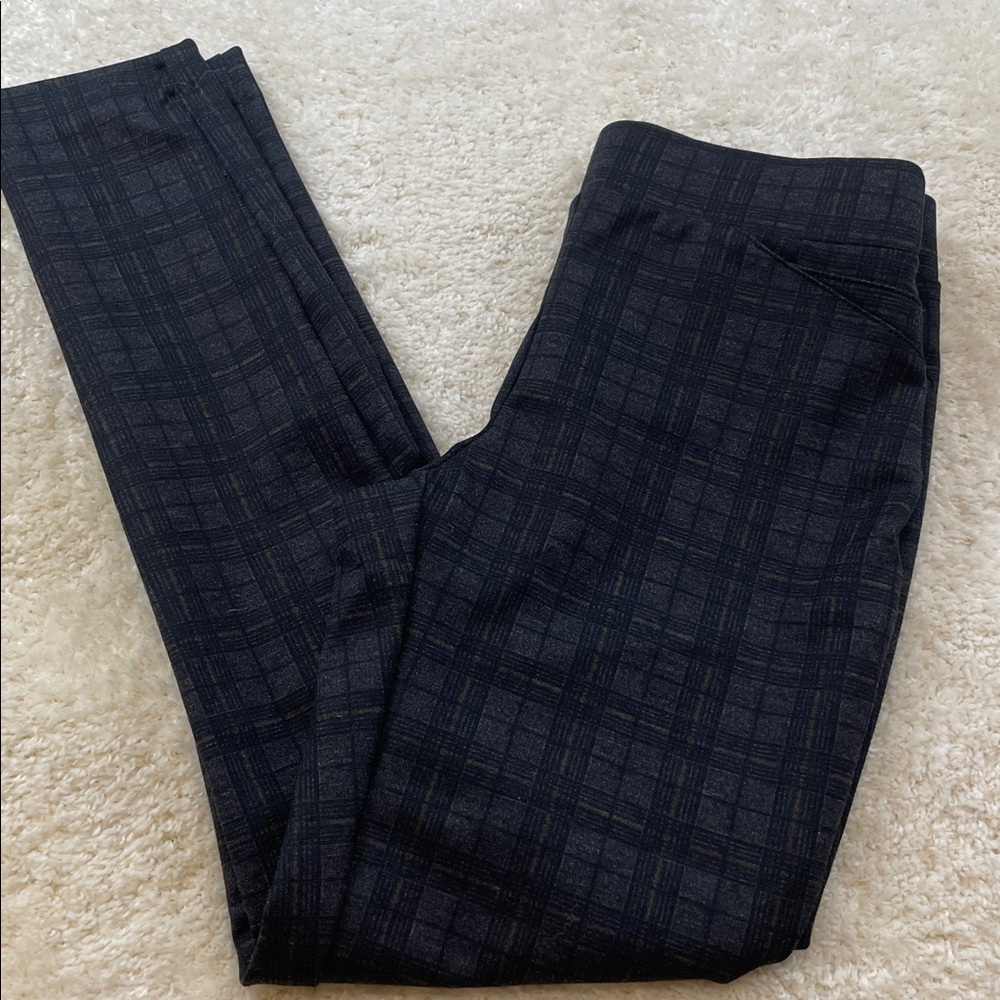 Calvin Klein Womens Pull On Stretch Charcoal Plaid Skinny Pants Sz 2 - Picture 10 of 10